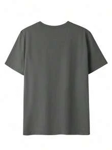 Camiseta de mujer estampada de manga corta para verano, tela de poliéster, estilo multifuncional, corte regular, peso 180 gramos, 1 unidad. - Gris Oscuro - Ver 4