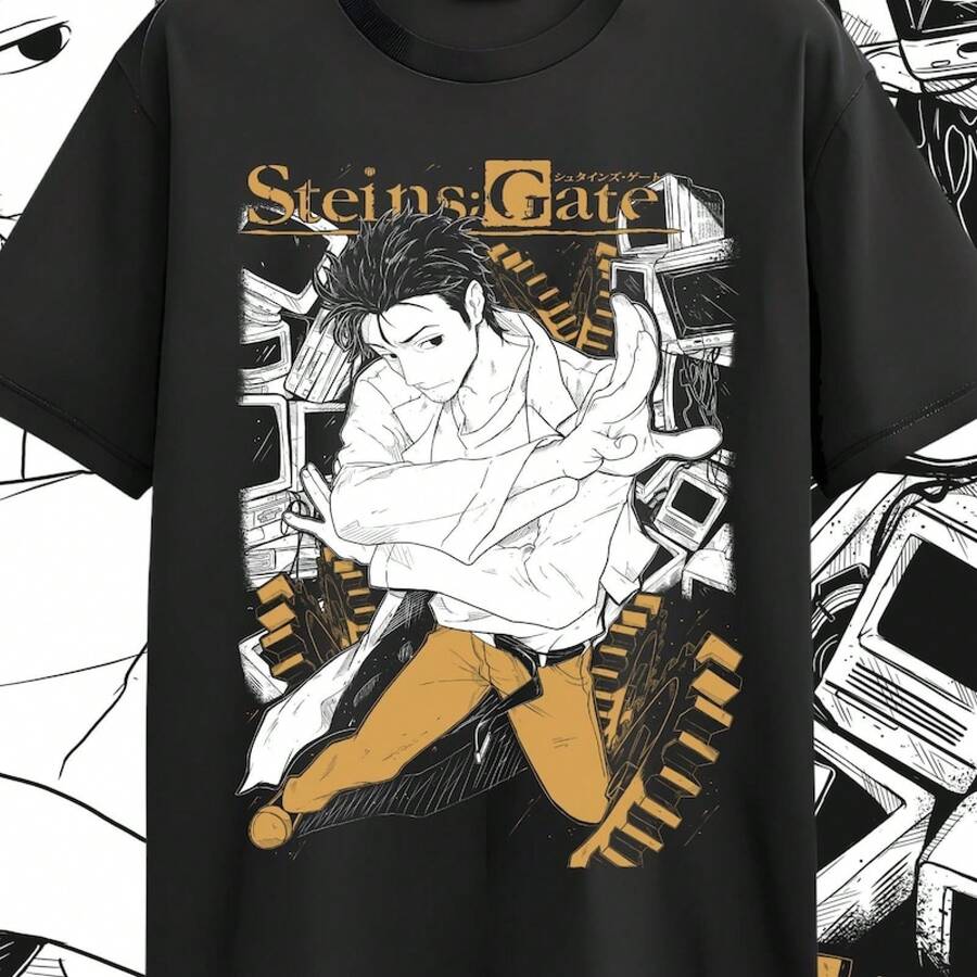 Camiseta unisex, SteinsPuertaCamisetaKurisuMakiseChicaKawaiiWaifuAnimeCamisaTeeTodosSize,ropademujerblusasparadamacasualescamisasdemujerblusablusasparamujercamisas, GráficasimpresoAmigable con la piel, estilo de los 90Retro, Ropa Urbana, De ModacasualCamisetas, GráficasimpresoAmigable con la piel, estilo de los 90Retro, Ropa Urbana, De Modacasualcamisetas - Negro - Ver 1