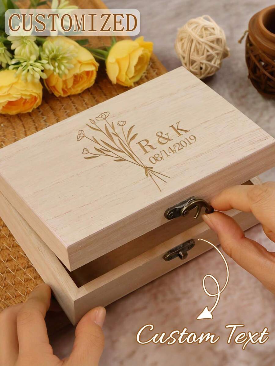 Hộp kỷ niệm khắc tên theo yêu cầu, Hộp lưu trữ bằng gỗ cá nhân hóa, Hộp kỷ niệm tùy chỉnh, Hộp trang trí, Hộp kỷ niệm ngày lễ, Quà sinh nhật, Quà Valentine, Quà đính hôn cho cặp đôi, Quà kỷ niệm, Trang trí nhà cửa, Quà tặng độc đáo, Quà cho các cặp đôi - Nhiều màu - Xem 1