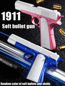 1911 Colt Toy Gun, Simulated Soft Bullet Launching Pistol, Shootable, Party Costume Prop, Random Color Accessories - Multicolor - View 2