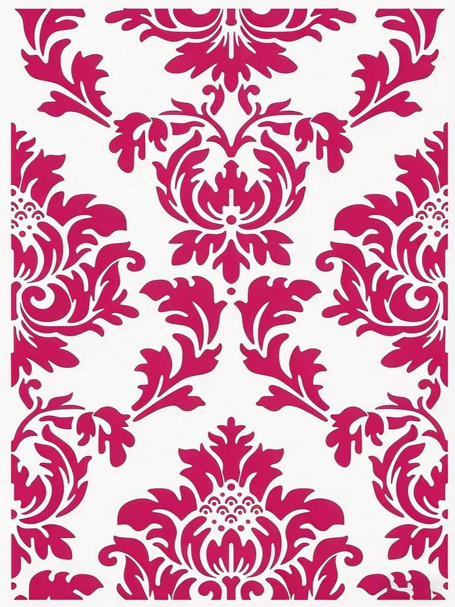 1pc Embroidery Pattern Wall Stencil, 8.27 X 11.69 Inches, Large Embroidery Pattern Mixed Media Stencil, Suitable For Painting On Wooden Furniture, Canvas, Paper And Fabric - Single Piece - View 1