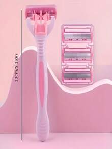 Alat Cukur Rambut Tubuh & Wajah Manual 6 Lapisan, Alat Cukur Pengaman Wanita, Pemangkas Bikini, Depilator, Alat Perawatan Wajah & Tubuh Unisex, Epilator Tubuh Wanita Ukuran Perjalanan Sekali Pakai (Warna & Gaya Acak) - Model yang ditingkatkan - View 7