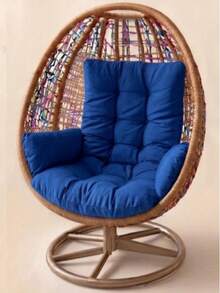 Cojín colgante premium - Almohadilla redonda para asiento de columpio para patio, jardín y balcón - Reemplazo de silla colgante de alta comodidad (solo cojín) 60X120 CM - Azul - Ver 6