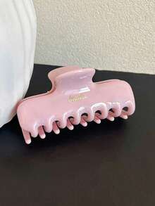 1 pieza Pinza de pelo de plástico rosa de 4.33in/11cm, resistente pero ligera, accesorio de pelo de unicolor elegante y minimalista, versátil y adecuado para uso diario casual, fiesta, viaje, coleta, moño, lavado de cara, maquillaje, combinación de atuendo, pinzas de pelo de verano, pinzas de playa, sujeción de cabello de vacaciones - Rosa - Ver 4