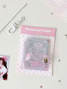 1 pieza Álbum de fotos mini de ángel de corazón de dibujos animados de 2 pulgadas, adecuado para fotos de adolescentes, pegatinas de selfie de cabeza grande, llavero, colgante y almacenamiento de tarjetas - Multicolor - Ver 10