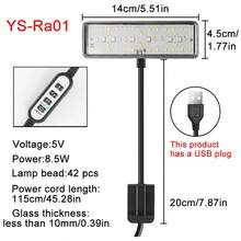 Đèn LED USB cho bể cá, điều chỉnh độ sáng và cường độ ánh sáng, hẹn giờ, xoay 360°, quang phổ đầy đủ cho sự phát triển của cây thủy sinh. - Xem 4