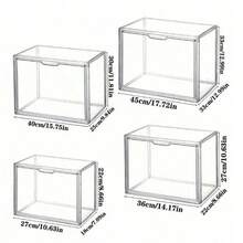 全透明收納/展示盒（磁吸門設計），適用於存放/展示各種物品，如玩具娃娃/雕像/收藏品/玩具/包包/鞋子/書籍/化妝品。此收納盒可多方向擺放以存放物品。 - 收納盒 - 查看 11