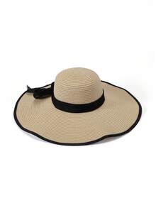 Trivaya 1pc Women's Summer Sun Shade Straw Beach Hat - Multicolor - View 6