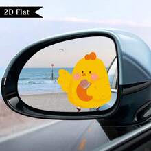 Cute Little Yellow Chick Car Sticker Cartoon Pattern Self Adhesive Glass Surface, Asymmetric Shape - Car Stickers - View 4