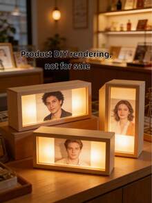 Solid Wood Rectangular Hollow Photo Frame, Doll Display Box, Suitable For DIY Light Box Nightlight And Art Creation - A - View 8