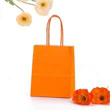 10pcs Small Kraft Paper Gift Bags, Multiple Colors Available, With Handle And Foldable Design, Reusable, Suitable For Business Events, Birthday Gift Packaging And Multi-Purpose Shopping Tote Bags, Suitable For Year-Round Use - Multicolor - View 6