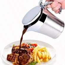304 Stainless Steel Milk Pot/Coffee Pot With Hinged Lid - Double-Wall Insulation, Ideal For Sauces, Cream And Milk, Reusable, Perfect For Family Gatherings And Restaurant Use, Multi-Purpose, Wide-Mouth Design For Easy Filling - Silver - View 4