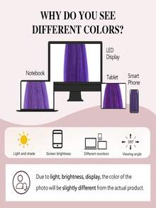 Beyond Beauty 24-Inch Purple Braided Hair Extensions, Pre-Stretched Synthetic Braiding Hair For Braiding, 1/3 Pack Purple Hair Bundles Suitable For Stage, Party, Halloween Costume, Cosplay - Multicolor - View 10