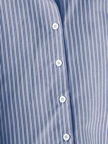 Camisa de mujer de un solo pecho a rayas, versátil y casual para uso diario - Azul 3 - Ver 4