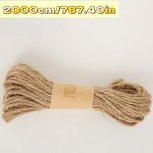 3.94英寸粗天然黄麻绳 - DIY工艺包装绳，适用于植物捆绑、编织、园艺和手工制作，可用于园艺捆扎和打结，也可用于情人节礼物包装。 - 手工麻繩 - 查看 11