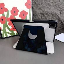 Flower A Black & Blue Floral Print With Pen Holder Compatible With Ipad 11(A16 2025), Auto Sleep/Wake Function/Compatible With Xiaomi5/5PRO/6/6PRO/7/7PRO, Compatible With Huawei Matepad, Compatible With Honor Pad - Multicolor - View 6