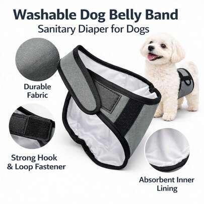Adjustable Male Dog Diapers, Washable Pet Physiological Pants, Suitable For Poodle, Corgi, Shiba Inu, Outdoor Potty Training Leash