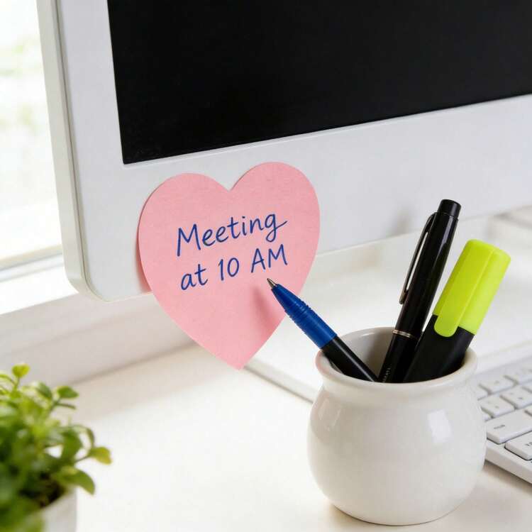 Multi-Color Heart Shaped Self-Adhesive Sticky Notes 100 Sheets Thickened Removable Reusable Memo Pads For School Office Journal DIY Decor - Multicolor - View 8