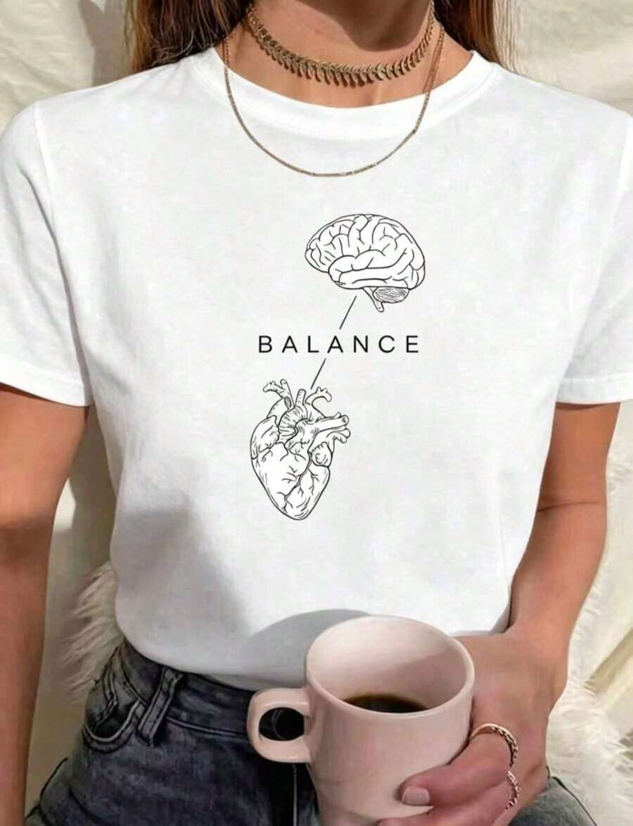 manga cortaOversizeCamisetaGráficodeConcienciadeSaludMentalparaMujeres-Suave100%CuelloRedondoMangaCortaInformalconDiseñodeEquilibrioyCerebro,Conjunto de ropaInformaldeMindfulness,EsencialparaTerapeutasyApoyadoresdelaSaludMentalCamisetadeAjusteRelajadoconEstampadoGeométricodeModaUrbanaparaMujeres,LavableaMáquinaparaOtoñoyPrimavera,AlmacénCamisa de mujer localCasual 100%Algodón 100%Algodón - Blanco - Ver 1