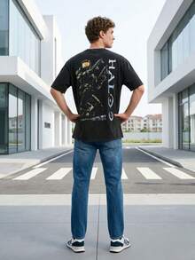 1pc 2026 Unisex Oversized Acid Wash T-Shirt Retro Abstract Graffiti Print Daily Wear Tropical Outfits Fathers Day Gift Summer Tops Mens Clothes Ropa De Hombre Graphic Tees - L - Xem 9