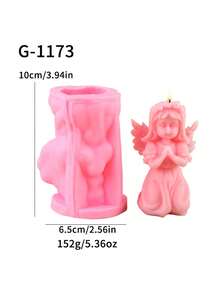 1个天使翅膀造型蜡烛硅胶模具，男女通用设计 - C-粉紅色 - 查看 5