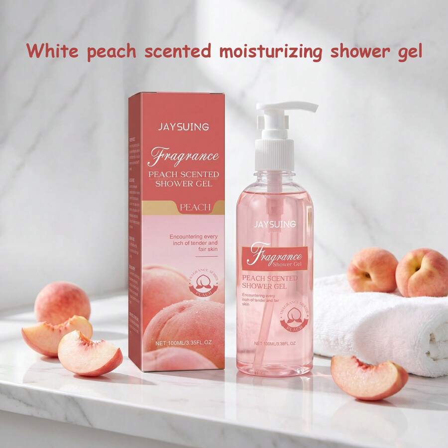 JAYSUING® Jasmine Body Wash – Floral Fragrance Shower Gel With Gentle Cleansing & Moisturizing Care, Soft Smooth Skin & Long-Lasting Scent, Father's Day Gift, Travel Season Gift, Wedding Season Gift. - 桃子香味沐浴露 - 查看 1
