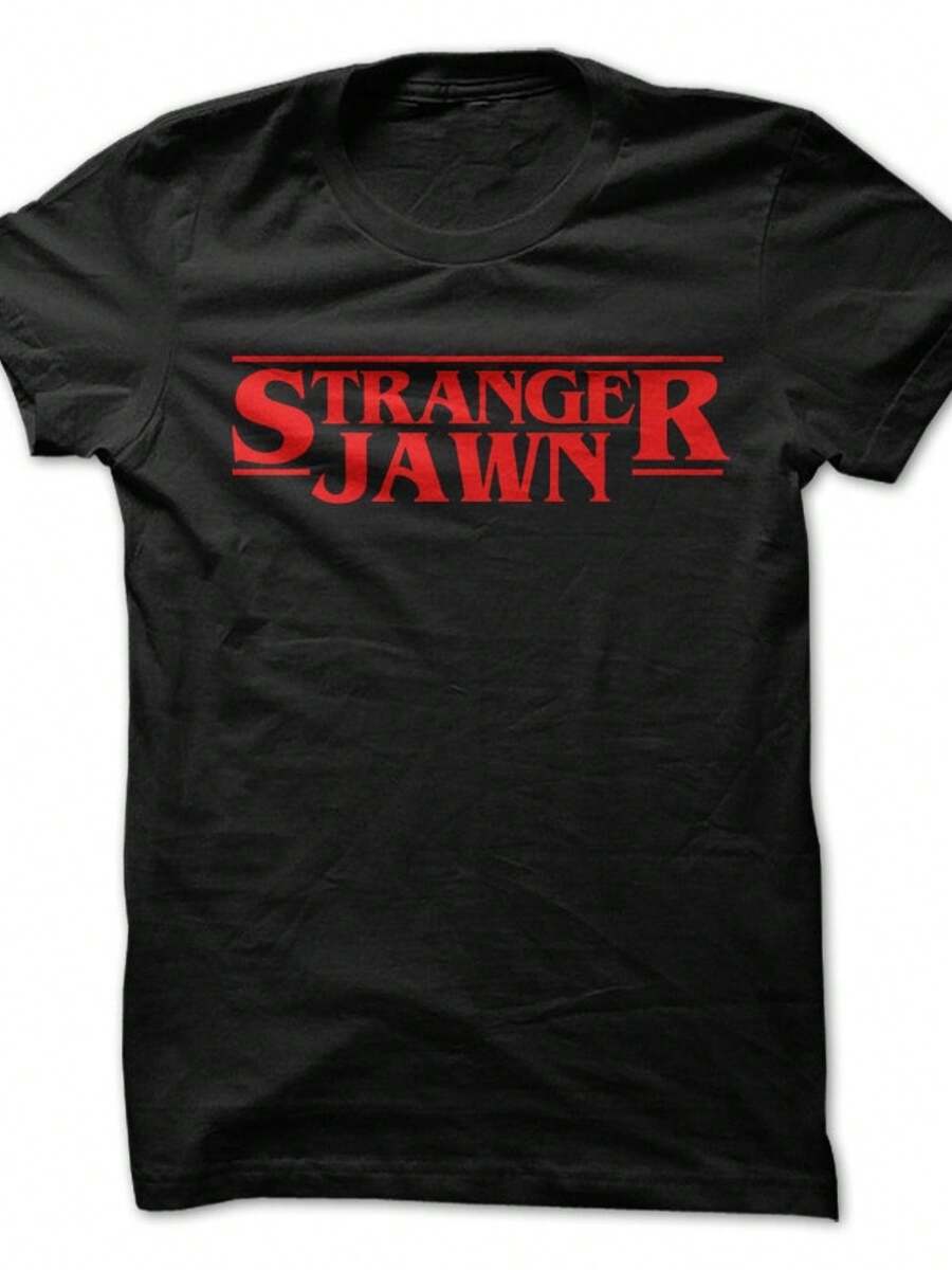 Stranger Jawn T-Shirt Design - Black Shirt with Red Print - Philly's Finestblusas para mujer playeras de mujer vestidos casuales para mujer y2k playeras deportivas para mujer verano camisetas ropa de mujer Fashion Perfect For Daily - Negro - Ver 1