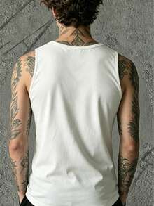 Disney Licensed Men's Mickey Mouse & Friends Balloon Print Cute Casual Sleeveless Top With Ultra-Soft Breathable Fabric, Ideal For Daily Outings And Theme Park Visits, Washed Tank Top, Unisex Clothing For Men And Women - 白色 - 查看 4
