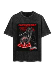Trnding01-LogoFavorite T-Shirt, Graphic Tees, Funny Gifts, Sublimated Heavyweight Tees For Men, Printed Tees, Men's And Women's Clothing, Unisex, Vintage Fashion, Crew Neck, Printed, Summer, Washed, Black, Urban Style. - 黑色 - 查看 1