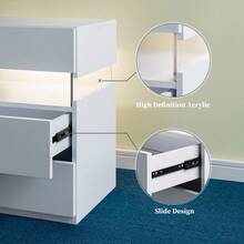 Modern Bedside Table / Wooden Bedside Table / Bedside Table With 3 Drawers / Easy To Assemble, Plenty Of Storage Space / For Bedroom, Living Room, Bedside Furniture - 白色 - 查看 7
