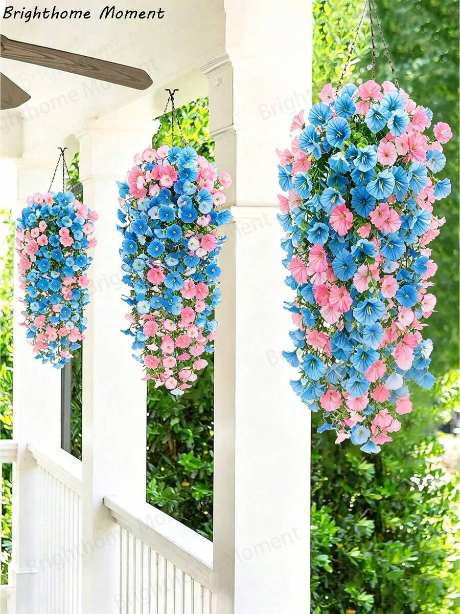 Bộ 2 dây trang trí bạch đàn nhân tạo màu xanh và hồng, dùng treo ngoài trời, cây xanh chống tia UV, thích hợp cho kỷ niệm, lễ tốt nghiệp, đám cưới, tiệc tùng, nhà cửa, văn phòng, hiên nhà, sân vườn, trang trí tường vào mùa xuân và mùa hè. Hoa trang trí nhân tạo, thích hợp làm quà tặng Ngày của Mẹ, quà tốt nghiệp, trang trí tường, nhà mới, quà tặng giáo viên, trang trí hiên nhà.
