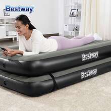 Bestway 67922 3-In-1 Inflatable Mattress, Inflatable Camping Mat, Inflatable Bed, Flocked Surface For Backpacking, Hiking, Portable Camping Mat - Black - View 4