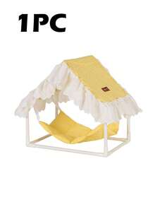 1pc Small Pet Hammock Tent, Guinea Pig Hideaway, Rabbit Hammock, Washable Small Animal Cage Shelter, Guinea Pig Tent, PVC Supported Rabbit Cage, Small Pet Supplies, Comfortable Breathable Sunshade Durable Easy To Clean, Perfect Gift For Your Furry Friends - A - View 11