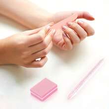 6-Piece Disposable Manicure Set: Mini Nail File, Polishing Stick And Stick - Free Formaldehyde, Ideal For Home And Salon Manicures - Pink - View 3
