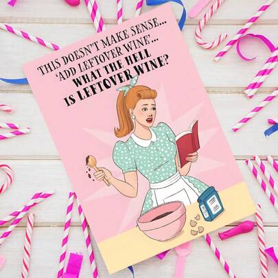 1pc Funny Cute Birthday Card With Envelope - Friendship Gift For Men And Women - Amusing Birthday Card, Wine Card For Husband, Wife, Friends And Family