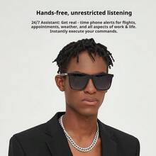 Lenovo Bluetooth Glasses And Earphones In One GL1, High-Definition Call Noise Reduction + Polarized Lenses, Essential For Sports And Cycling, Wireless Contactless Music Glasses, Compatible With Apple. - View 2