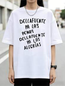 Spanish Rapper Dellafuente Handwritten Quote Style Cotton T-Shirt - White - View 8