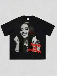 1 pieza Camiseta de Hip-Hop para Hombre y Mujer Mariah Scientist Rapper, Camiseta Clásica para Mujer con Estampado Free Thugs, Cuello Redondo, Manga Corta, Estilo Y2K Vintage Streetwear, Camiseta Gráfica Oversized de Algodón para Mujer, 100% Algodón, Cuello Redondo, Camiseta Cómoda, Unisex, 100% Algodón, Camiseta Retro-Futurista - Estampado Atrevido, Estampado Único, Camiseta Oversized con Estampado Vintage en Blanco y Negro. |   Unisex Hippie Essential180g Algodón 100% - Negro - Ver 8