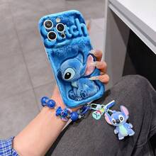 Disney Has Authorized, Phone Case - Chain Set, The Stitch Lilo & Stitch 3D Phone Case Plus A Silicone 3D Stitch Bracelet With Metallic Ring Removable Bracelet, Stitch And Angel Pattern, Compatible With Iphone17/16/15/14/13/12/11/XS/XR/X Plus Pro Max, A Stylish Cartoon Phone Case, The Perfect Gift Choice, Phone Protection, Durable Phone Cover, Great Gift For Friends And Family. - White - View 6