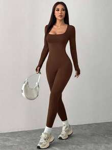 Women Long Dresses - Brown - View 4