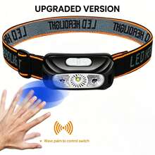 1PC Gesture Sensing Headlamp 42g Ultra Light USB Rechargeable 15cm Wave Control Ultra Bright Lens For Camping Cycling Fishing - Style a - View 10