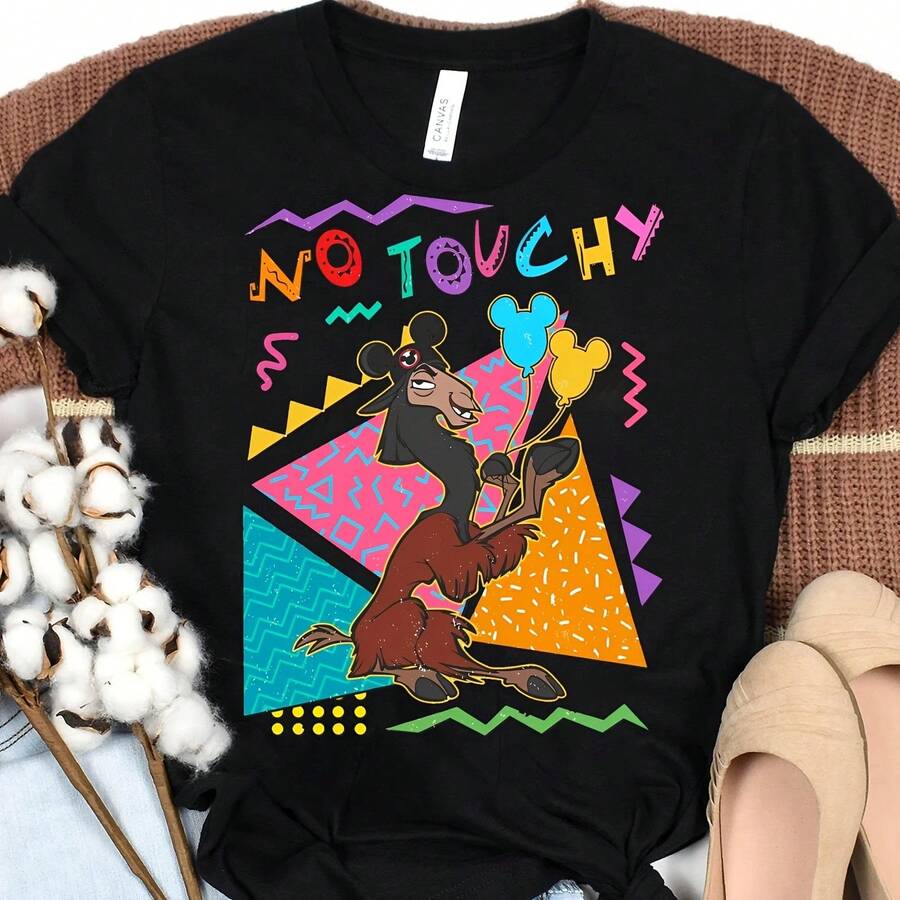 Vintage 90S Kuzco Llama No Touchy The Emperor'S New Groove T- D-Isney Birthday Matching - Negro - Ver 1