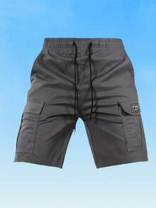 Men's Casual Straight Leg Bermuda Shorts, Solid Color Minimalist Side Pockets Outdoor Sports Cargo Shorts Summer - Multicolor - View 6