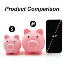 1pc Cute Cartoon Piggy Bank, Available In Blue/Pink/Red/Yellow/Nude/Gold, Durable Anti-Knock Coin Bank, Birthday Gift, Business Gift, Cartoon Coin Bank For Kindergarten, Children Gift, Coin Saving Box For Boys, Girls, Students, Back To School, New Year Gift - Multicolor - View 13