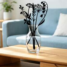5 pièces Piquets de décoration de pot de fleurs sauvages en métal noir, artisanat en fer forgé créatif pour l'extérieur, style rustique, convient pour la décoration de la maison, les piquets d'art, le balcon ou une utilisation toute l'année - Noir - Voir 6