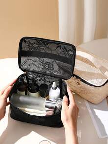 Tas Kosmetik Jala Nilon Kapasitas Besar, Kantong Penyimpanan Multifungsi, Tas Perlengkapan Mandi/Tas Rias Wanita untuk Perjalanan - MultiWarna - View 10