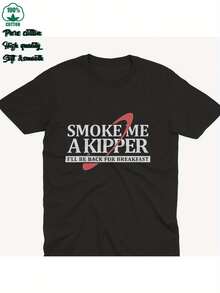 Camiseta de hombre, Red Dwarf 'Smoke Me A Kipper & Ace Rimmer' Quote, Camiseta de ciencia ficción de comedia negra con gráfico de cabeza de Smeg, Elasticidad extensible, Ropa casual diaria lavable a máquina, Mercancía para fans de Red Dwarf, Diseño de texto en negrita, Material duradero - Negro - Ver 6