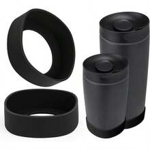 2 Pack Protective Boot SmoothSip Slider 12 20oz Coffee Tumbler, Silicone Sleeve Prevents Dents Noise, Tumbler Bottom Protector Office Travel, Show Off Your - Black - View 1