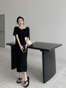 Women Long Dresses - Khaki - View 9