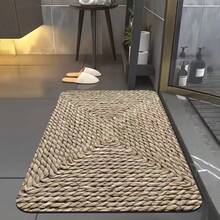 1 pieza Alfombra de arte con patrón tejido, alfombra decorativa de estilo estético personalizado, regalo de naturalismo, estera de ambiente estético de vibra Ins, tapete de muebles suaves minimalistas modernos, felpudo de entrada, alfombra de cocina, pasillo, alfombra pequeña, alfombra, estera, decoración del hogar, alfombra de área pequeña, estera de exterior, alfombra de dormitorio, alfombra lavable - Multicolor - Ver 7